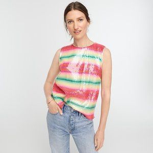 NWT J. Crew Sleeveless Top in Watermelon-Stripe